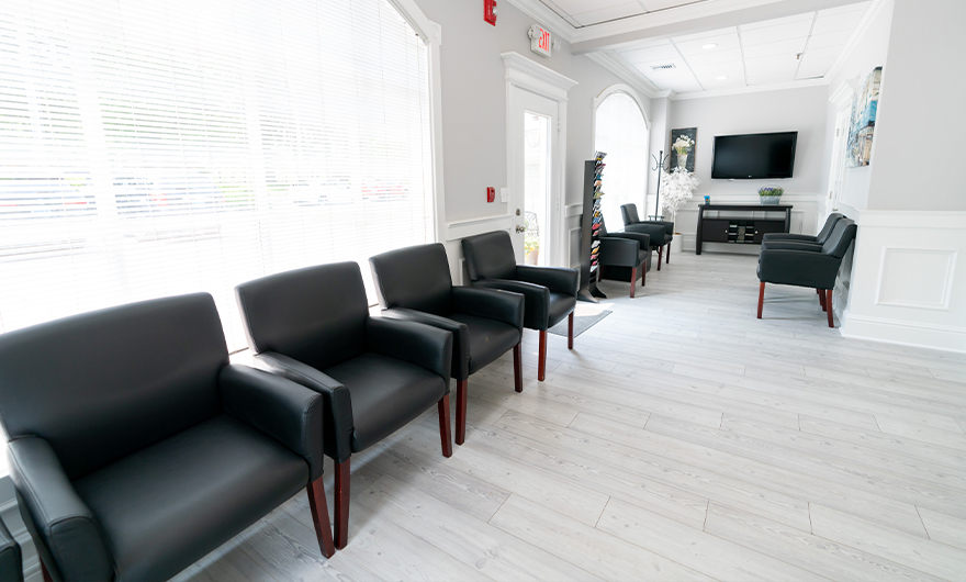 Dental office reception area